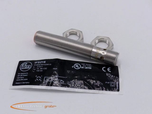 IFM II 5465 II A3010-BPKG/US Induktiver Sensor S = 10 mm Metallgewinde M 30 x 1