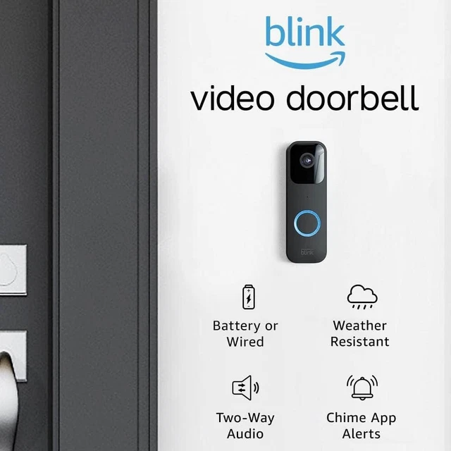 Blink Video Türklingel Zwei-Wege Audio, HD Video, Motion & Glockenspiel App Warnungen! NEU! UK