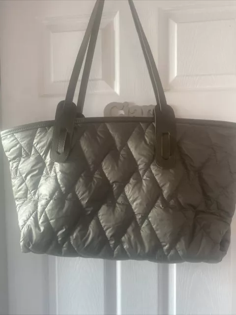 Taupe Quilted Shopper /Tote Bag