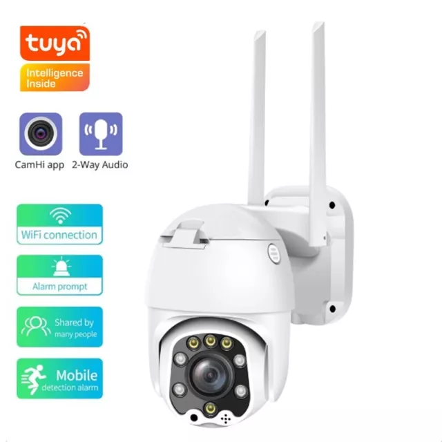 Tuya Telecamera Smart Dome di Sorveglianza IP Zoom 5X FULL HD Visione Notturna