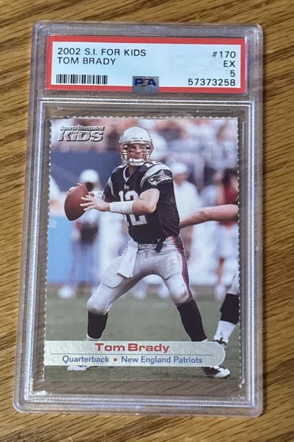 Tom Brady 2002 Sports Illustrated For Kids #170 Rookie Card PSA 5 New England