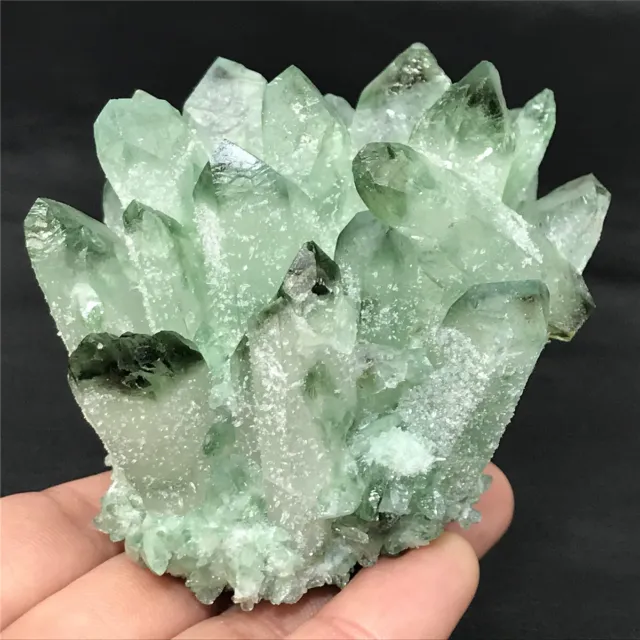 290g New Find Green Phantom Quartz Crystal Cluster Mineral Specimen Reiki Decor