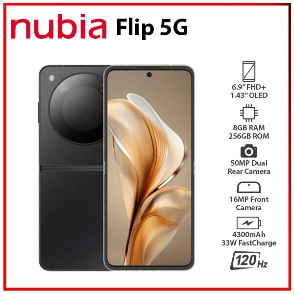 nubia Flip 5G 8GB + 256GB Gold スマートフォン本体 nubia Flip 5G