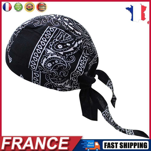Cotton Cycling Beanie Cap Summer Running Outdoor Sports Pirate Hat (Black) fr