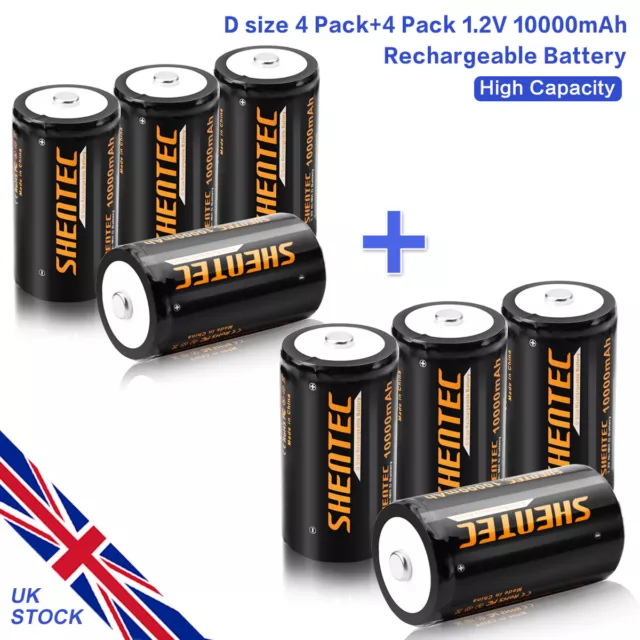 16Packs Ni-MH Chargeable Battery D/C/AA/AAA Size Durable Rechargeable Batteries 2