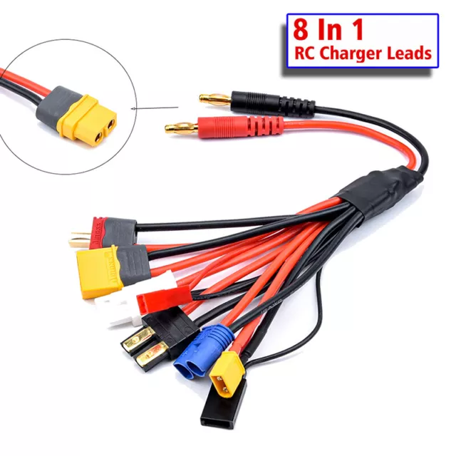 8 In 1 RC Lipo Battery Multi Charger Plug Adapter Lead Connector Charging Cable