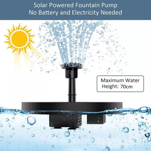 Floating Solar Fountain Pump Water Panel Power Kit Pool Garden Pond Bird Bath 3