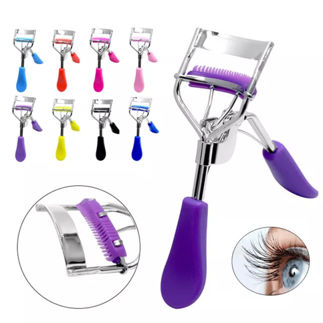 Proffessional Handle Eye Lash Curling Eyelash Auxiliary Curler Clip Comb Makeup#