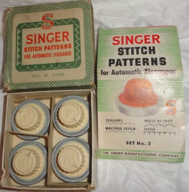 Vintage Singer Stitch Patterns Set 2 Automatic Zigzagger Sewing Machine VGIB