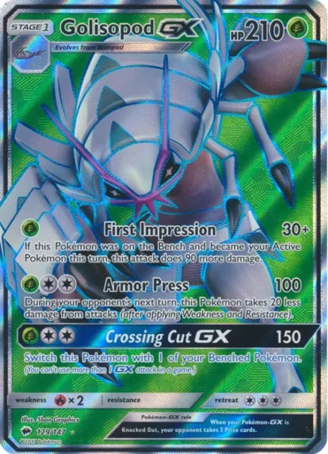 Golisopod GX (Full Art) 129/147 Ultra Rare SM - Burning Shadows Pokemon TCG