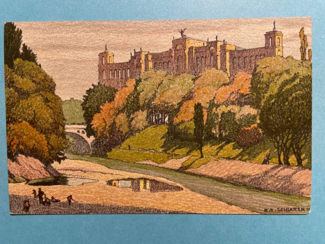 Alte AK von München, Das Maximilianeum, Künstlerkarte, Haidhausen, gelaufen 1919