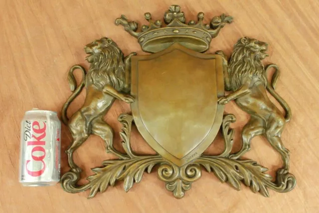 Real Bronze Metal Plaque Middle Ages Family Crest Coat Shield Heraldic Decorativ