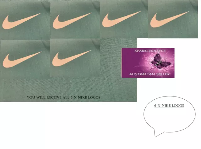 BRAND NEW 6 x NIKE LOGO IRON ON HEAT TRANSFER VINYL DECAL TICK SPORT