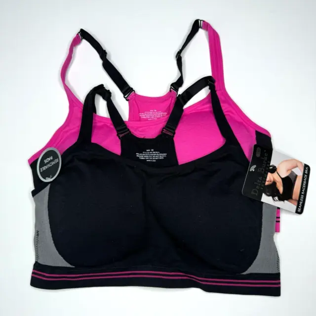DELTA BURKE WOMENS Plus Size 3X Seamless Comfort Bra Set of 3 Gray Tan  Black $36.99 - PicClick