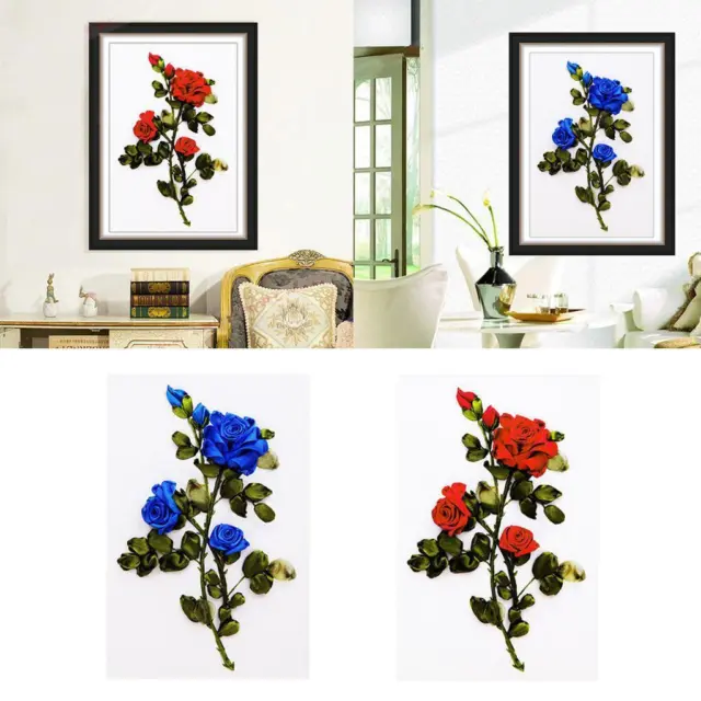 Floral Silk Ribbon Embroidery Kit DIY Decorative Painting Flowers Needlework