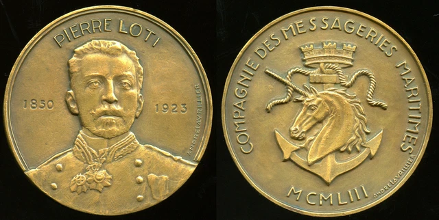 Airline Of Courier Maritime Medal Paquebot Pierre Loti 1953