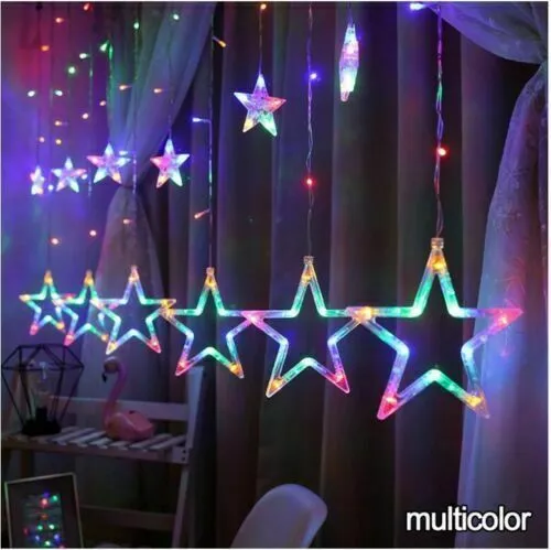 Catena Tenda Luminosa Di Natale Luci Natalizie Led Luce Rgb Stella Addobbi 3