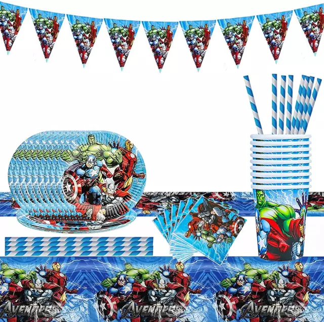 STOVIGLIE PER FESTE Di Compleanno, 52 Pezzi Kit Avengers Stoviglie per  Feste Sup EUR 26,63 - PicClick IT