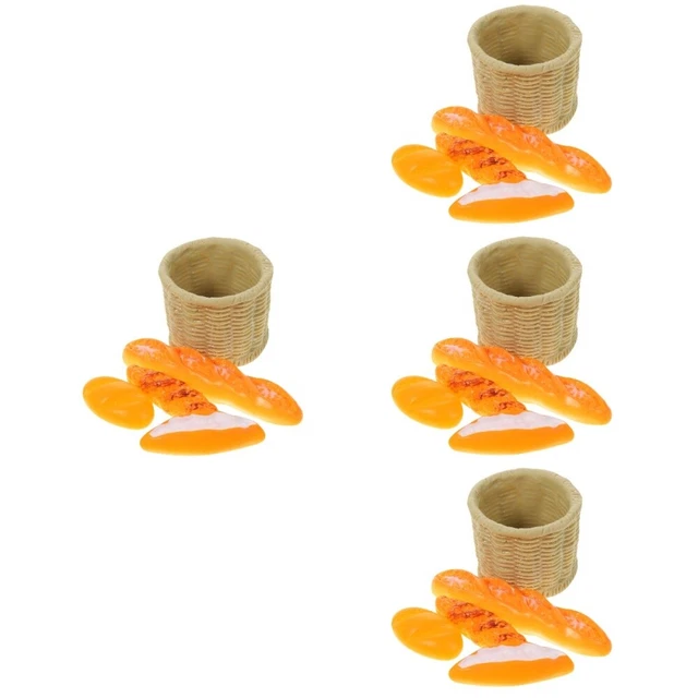 4 Sets Mini Brotkorb Brot Models Mini House Ornament Dollhouse Harzhandwerk