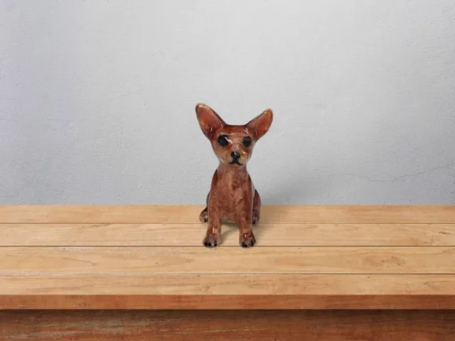 Miniature Hand-Painted Ceramic Chihuahua Dog  Puppy Dog Figurine