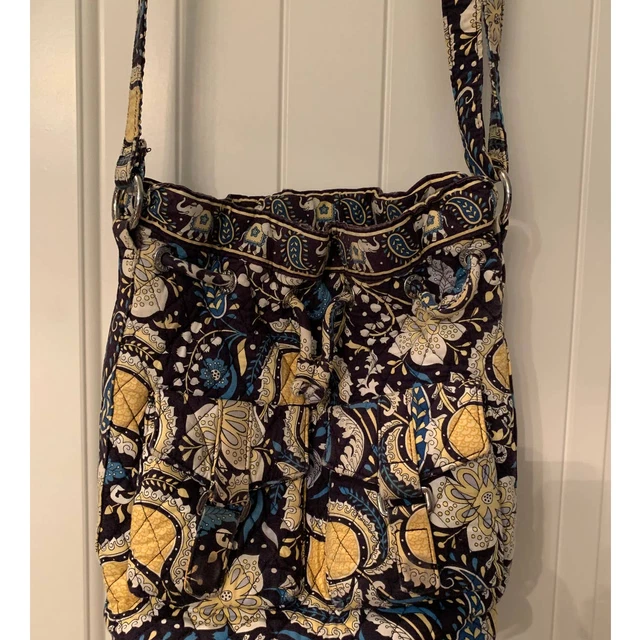 Vera Bradley "Ellie Blue" Quick Draw Drawstring Tote Crossbody Bag