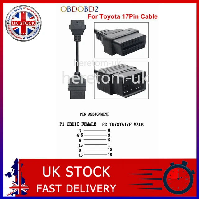 17 pin OBD2 a 16 pin convertitore cavo adattatore per scanner diagnostico Toyota