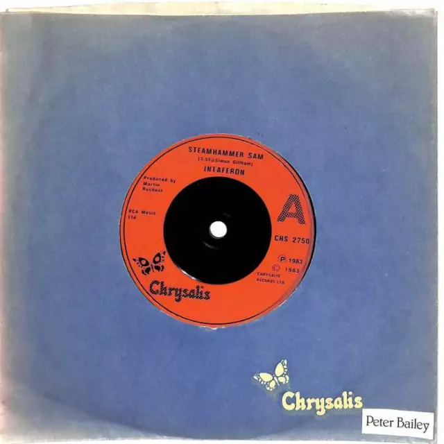 Intaferon Steamhammer Sam UK 7" Vinyl Record Single 1983 CHS2750 Chrysalis EX