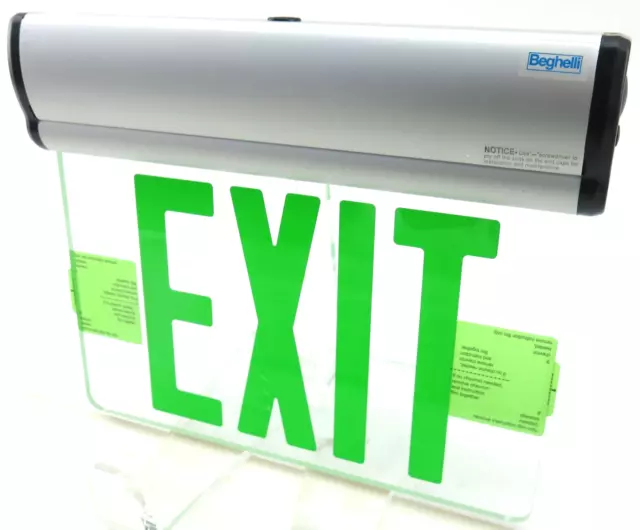 Exit Sign Led Thin Lite & Sleek Single/Double Side. Beghelli 120V. 11"X6 Acrylic