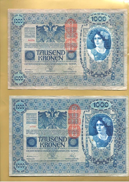 Billet De Collection 1000 Couronnes Autriche-Hongrie 1922