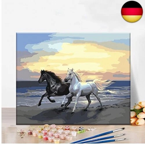 Malen Nach Zahlen Set - Mond Landschaft Mit Rahmen 20x20cm