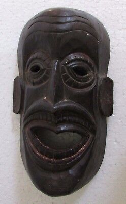 Vintage Old Hand Crafted Wooden Tribal Man Bust Mask Collectible