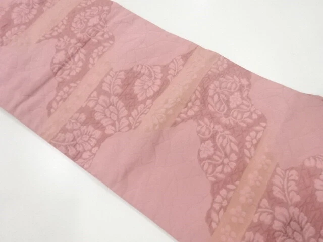 43034# Japanese Kimono / Vintage Nagoya Obi / Woven Floral Plants