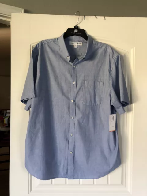 Old Navy Everyday Shirt XL Regular Fit Blue Short Sleeve Button Up Mens