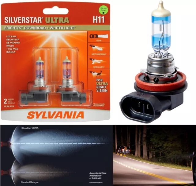 Sylvania SilverStar Ultra H11 55W Zwei Glühbirnen Kopf Licht Niedrig Beam Ersatz