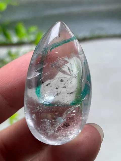 NATURAL HAVE MOVING Water Enhydro bubble QUARTZ Crystal Pendant healing o702