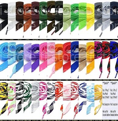 Fat Shoelaces Thick Flat 3/4" Wide Shoelaces Solid Color for All Shoe Types