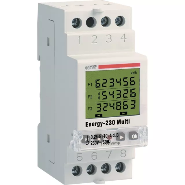 Contatore Elettrico Digitale Monofase Misuratore Consumo Energia Vemer Ve429700