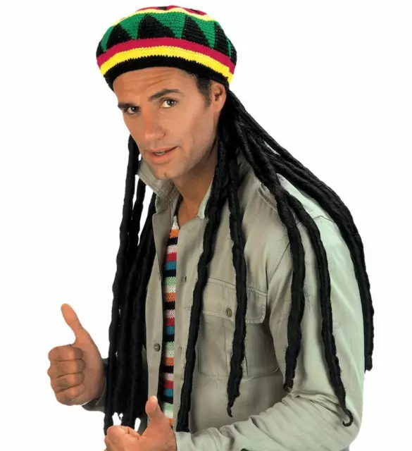 Parrucca e cappello rasta giamaicano capelli con dread Bob Marle carnevale festa