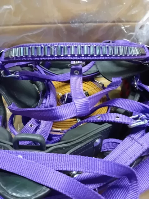 Nylon Driving Harness Set For Single Horse Shetland Pony Size Colour Purple