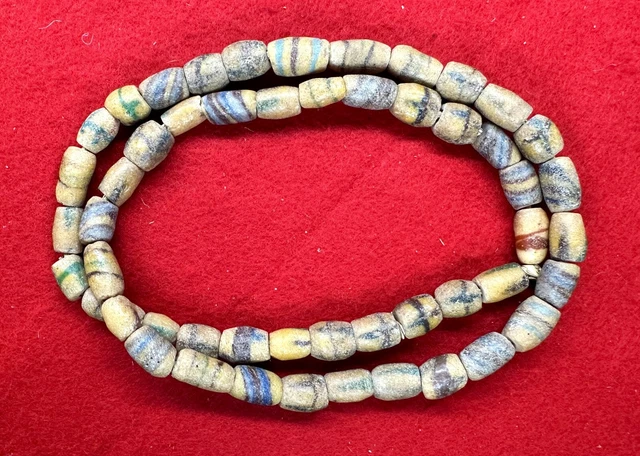 Mixed Pattern Elongated Glass Trade Beads