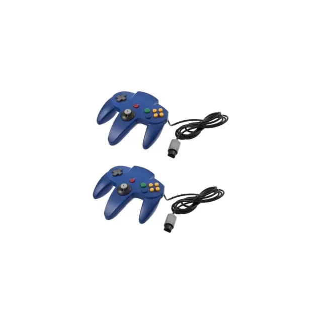 2X Controller Manette N64 filaire pour Nintendo 64 - Bleu