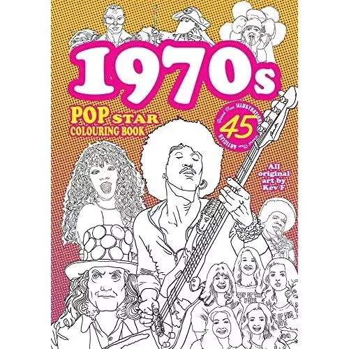 1970s Pop Star Colouring Book: 45 all new images and ar - Paperback NEW Sutherla