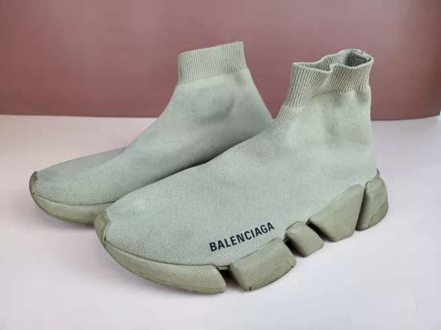 Balenciaga Grey Knit Fabric Speed Trainer Sneakers Size 7