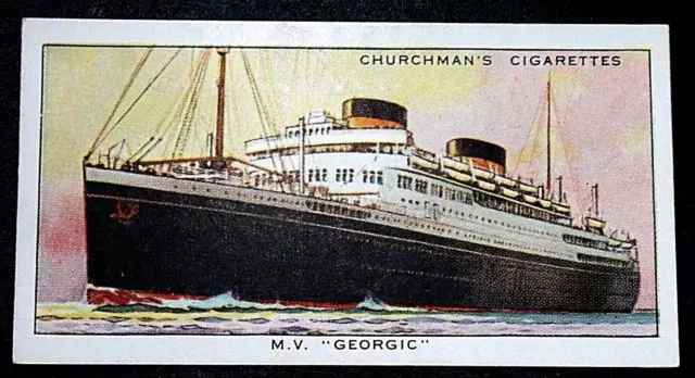MV GEORGIC   White Star - Cunard Liner  Vintage 1930's Card  CD01
