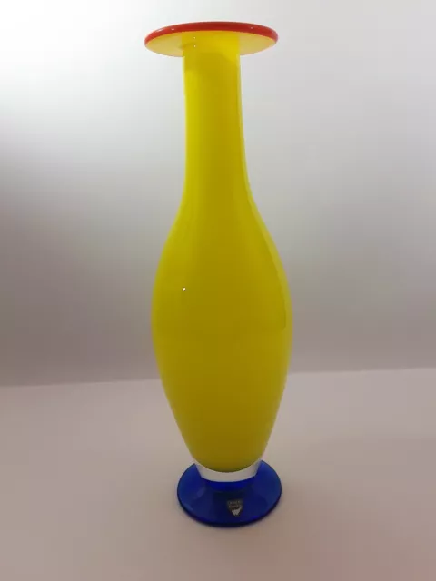 Orrefors Tri-Colored Art Glass Vase By Erika Larerbielke