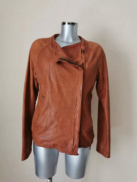Blouson Perfecto Giorgio Brato En Cuir Camel - Taille 40/42 - Occasion Très Bon état - Style Motard
