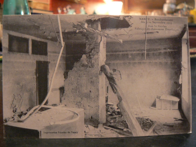 cpa 54 nancy bombing 9 9 1914 rue st nicolas doerflinger war factory