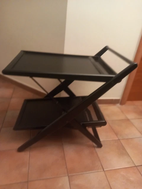 Carrello Portavivande DecHome In Legno - 3 Cassetti E Mensola, Ruote Con Freni, 60x50x84.5cm - Foto 5