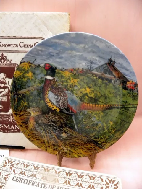 THE PHEASANT 1986 Edwin M. Knowles Collector Plate Wayne Anderson Uplant Bird