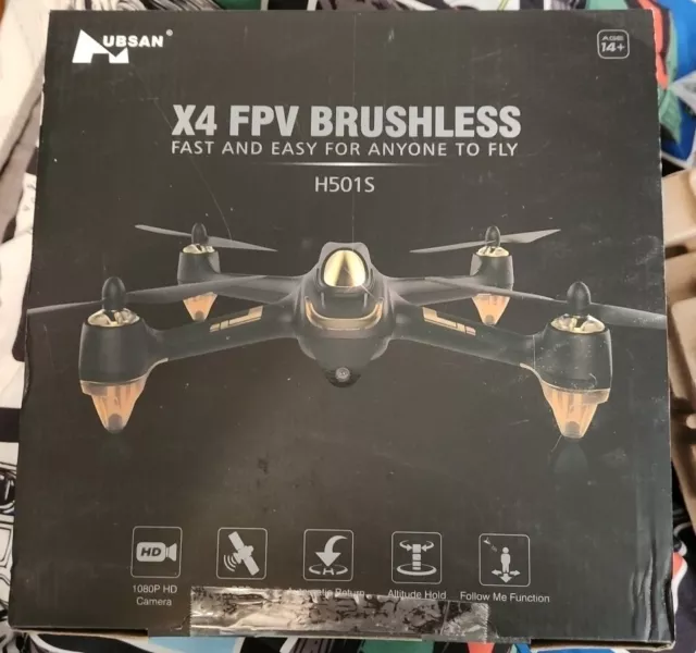 Drone Hubsan Negro X4 FPV sin escobillas H501S - usado